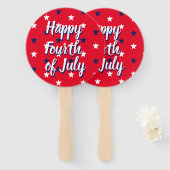 Éventail Joyeux quatrième de Juillet rouge blanc bleu étoil (Devant et derrière)