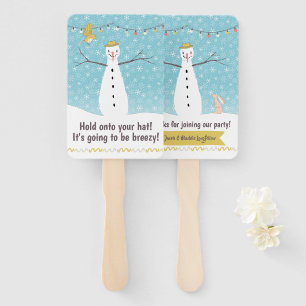 Éventail Joyeux Rustique Snowman Cool Breeze
