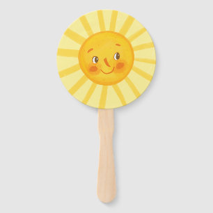 Éventail Joyeux soleil jaune
