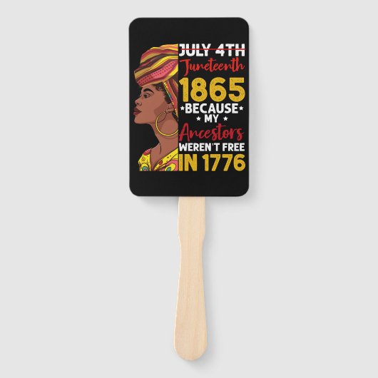 Éventail Juneteenth Parce que mes ancêtres n'étaient pas li (Devant)