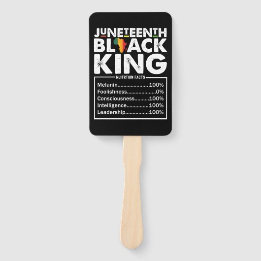 Éventail Junetten Black King Faits nutritionnels Melanin (Devant)