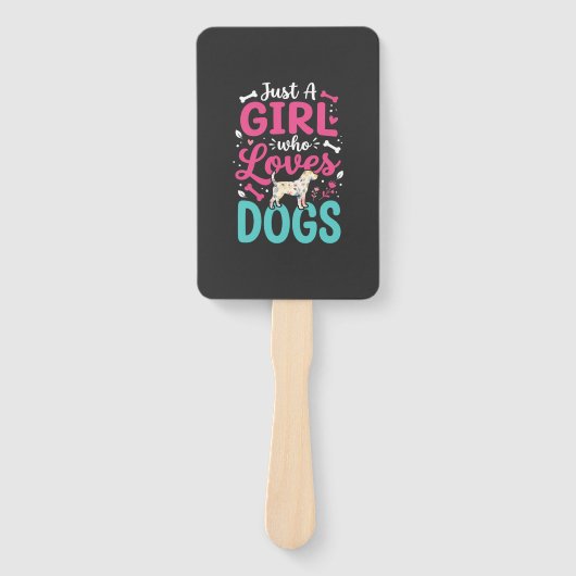 Éventail Juste Une Fille Qui Aime Les Chiens (Devant)