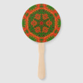 Éventail Kaleidoscope orange et vert Ensemble de ventilateu (Dos)