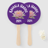 Éventail Kamala Harris Lotus 2024 (Devant et derrière)