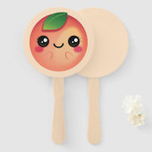 Éventail Kawaii Peach (Devant et derrière)