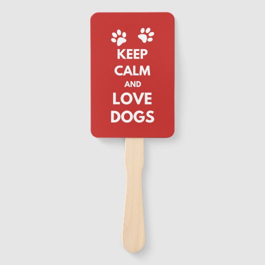Éventail Keep calm and love dogs (Devant)