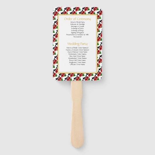 Éventail KENYA Christian Custom Wedding Programme (Dos)