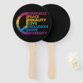 Éventail Kindness Peace Equality Love Inclusion Hope Divers (Devant et derrière)