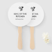 Éventail King of the kitchen chef cooking add name crown ha (Devant et derrière)