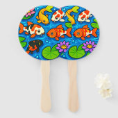 Éventail Koi Pond Art (Devant et derrière)