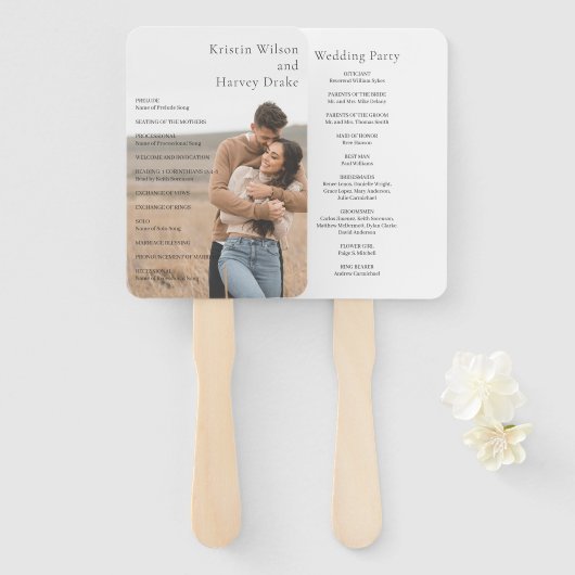 Éventail Kristin Photo Mariage moderne (Devant et derrière)