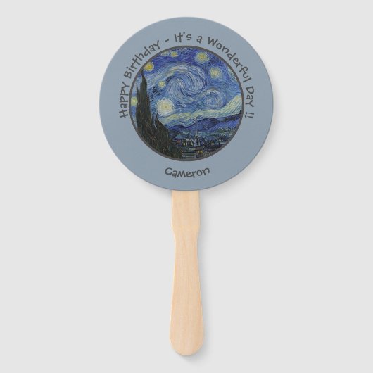 Éventail La collection d'objets de la soirée étoilée de van (Dos)