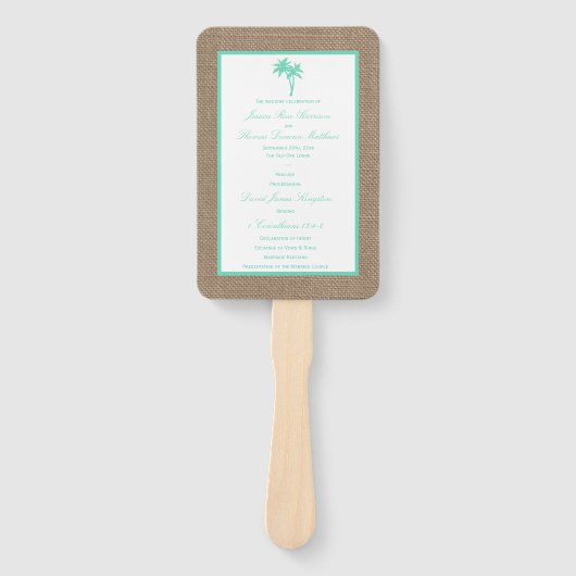 Éventail La collection Tropical Palm Tree Beach Wedding (Devant)