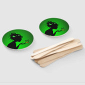Éventail La femme papillons verts (Non-assemblé)