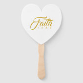 Éventail La foi sur la peur or et blanc (Devant)