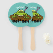 Éventail La grenouille règle drôle dessin de grenouille ver (Devant et derrière)