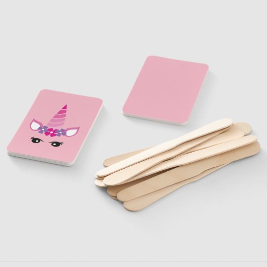 Éventail La licorne rose (Non-assemblé)