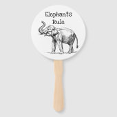 Éventail La règle des éléphants (Dos)