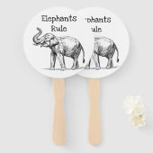 Éventail La règle des éléphants (Devant et derrière)