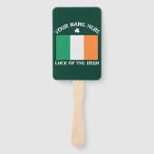 Éventail La Saint-Patrick Drapeau de l'Irlande Nom personna (Devant)