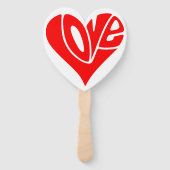 Éventail La typographie de l'amour en forme de coeur (Dos)