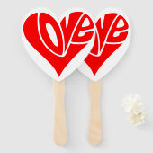 Éventail La typographie de l'amour en forme de coeur (Devant et derrière)