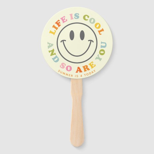 Éventail La vie est Cool heureux visage souriant Emoji (Devant)