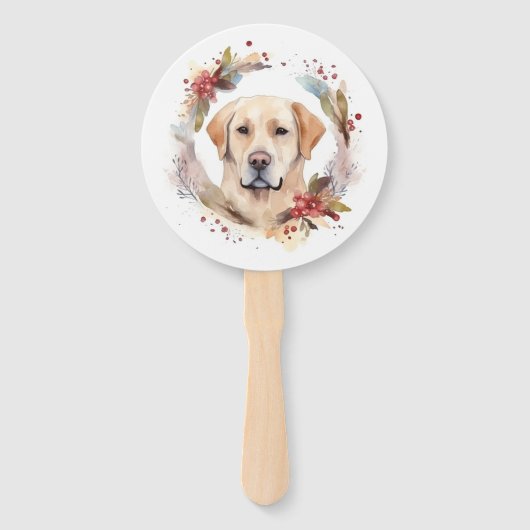 Éventail Labrador Christmas Wreath Festive Pup (Devant)