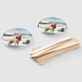 Éventail Labrador Retriever Dog in Snow Christmas (Non-assemblé)