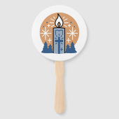 Éventail Laisser la foi briller : Thème hiver (Dos)