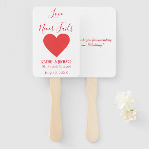 Éventail L'amour du coeur rouge n'échoue jamais