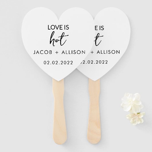 Éventail L'amour est chaud (Devant et derrière)