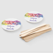 Éventail L'amour est l'amour aquarelle Mariage Fans main (Non-assemblé)