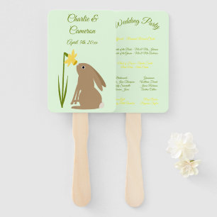 Éventail Lapin de Pâques lapin et fleur de jonquille Person