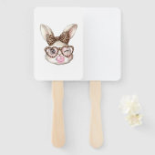 Éventail Lapin de Pâques Lunettes Mignonnes Léopard Lapin d (Devant et derrière)