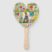 Éventail Lapin de Pâques Patchwork Floral (Dos)
