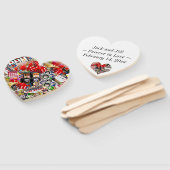 Éventail Las Vegas Mariage Coeur en forme de saké (Non-assemblé)