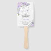 Éventail Lavande Purple Aquarelle Florale Programme de mari (Devant)