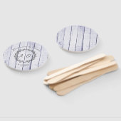 Éventail Lavande Rustique Monogramme Mariage Favoriser le v (Non-assemblé)