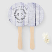 Éventail Lavande Rustique Monogramme Mariage Favoriser le v (Devant et derrière)