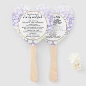 Éventail Lavender Heart Leaf Tree Wedding Programme (Devant et derrière)