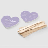 Éventail Lavender Heart Wedt Programme Purple White Script (Non-assemblé)