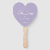 Éventail Lavender Heart Wedt Programme Purple White Script (Devant)