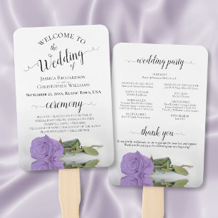 Éventail Lavender Purple Rose Élégant programme de mariage