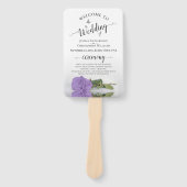 Éventail Lavender Purple Rose Élégant programme de mariage (Devant)