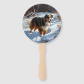 Éventail Le Berger Australien Laisser Neige Noël (Dos)