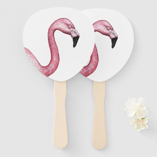 Éventail Le Flamant rose (Devant et derrière)