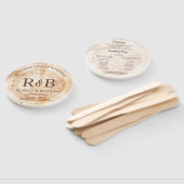 Éventail Le Monogramme rustique en bois nomme la cérémonie  (Non-assemblé)