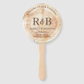 Éventail Le Monogramme rustique en bois nomme la cérémonie  (Devant)