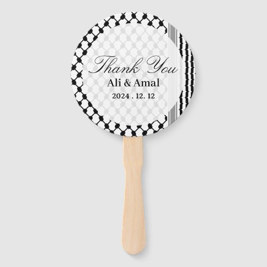 Éventail Le Palestinien Hatta Keffiyeh Mariage du Merci (Devant)